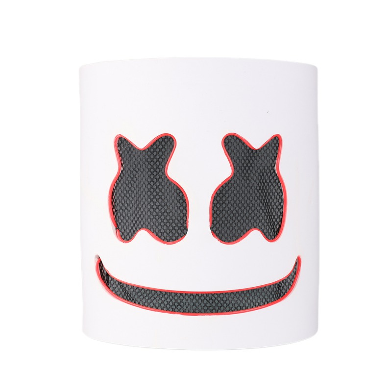 Neu LED MarshMello DJ Maske Voller Kopf Helm Cosplay Marshmallow Party